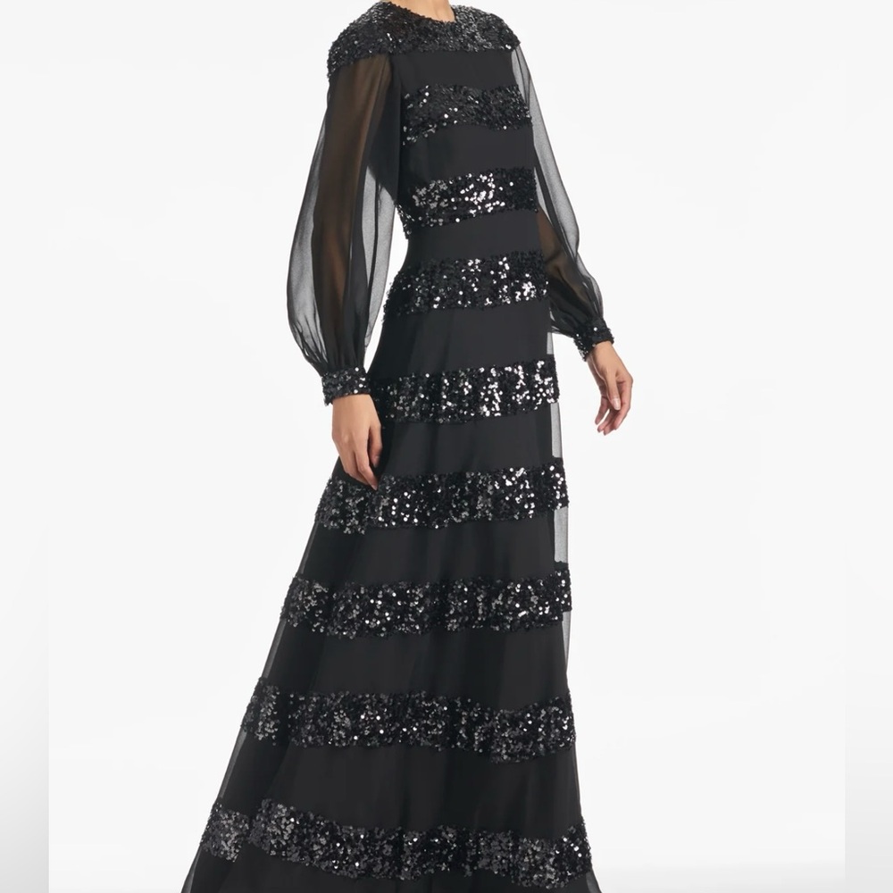 Sachin + Babi Black Sequin Long Sleeve Dress